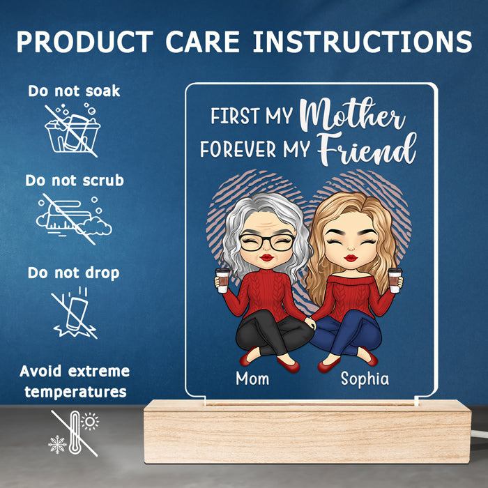 Mother, You're Forever Our Friend - Family Personalized Custom Rectangle Shaped 3D LED Light - Mother's Day, Birthday Gift For Mom