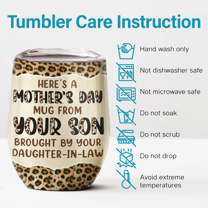 A Mother's Day Gift Bought By Your Daughter-In-Law - Family Personalized Custom Wine Tumbler - Mother's Day, Birthday Gift For Mom