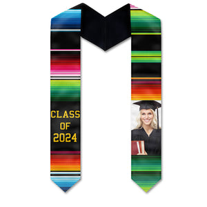 Class Of 2024 Graduate - Personalized Custom Graduation Stole - Upload Image, Graduation Gift