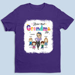 Living Loving Grandma Life - Family Personalized Custom Fake Bleach T-Shirt - Mother's Day, Birthday Gift For Grandma
