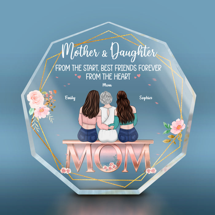 You Are The Piece That Holds Us Together, Mom - Family Personalized Custom Nonagon Shaped Acrylic Plaque - Mother's Day, Birthday Gift For Mom From Daughters