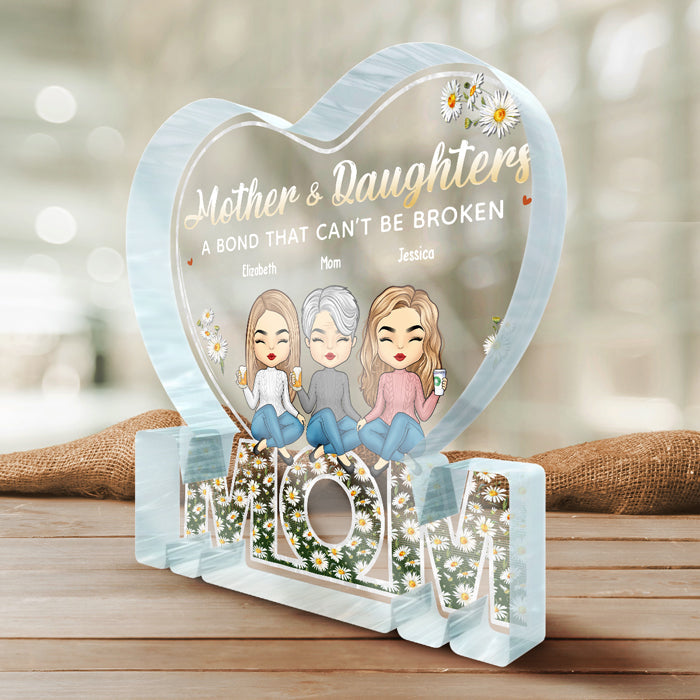 We're Forever Linked Together - Family Personalized Custom Shaped Acrylic Plaque - Mother's Day, Birthday Gift For Mom From Daughters