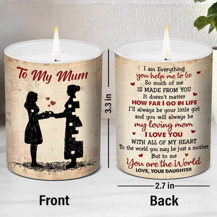 I Am Everything You Help Me To Be - Family Personalized Custom Smokeless Scented Candle - Gift For Mom From Daughter
