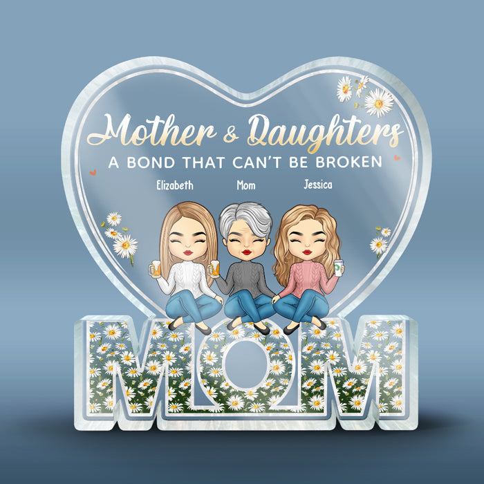 We're Forever Linked Together - Family Personalized Custom Shaped Acrylic Plaque - Mother's Day, Birthday Gift For Mom From Daughters