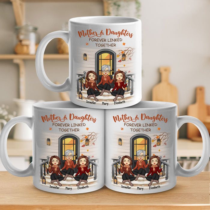 The Love Between Us Lasts Forever - Family Personalized Custom Mug - Mother's Day, Birthday Gift For Mom From Daughter