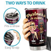 Partners In Crime - If We Get Caught, I'm Deaf & You Don't Speak English - Bestie Personalized Custom Tumbler - Gift For Best Friends, BFF, Sisters