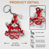 Gnome With Heart - Family Personalized Custom Gnome Shaped Acrylic Keychain - Mother's Day, Birthday Gift For Grandma