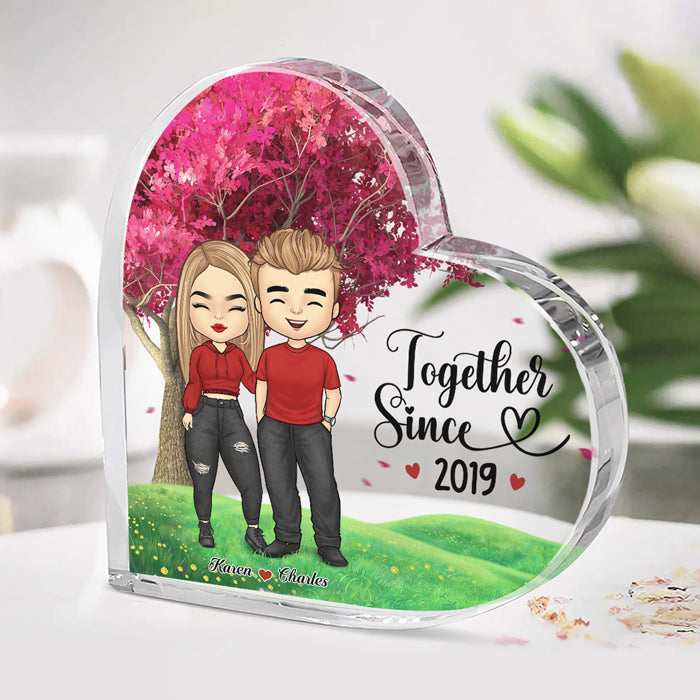 I'm Yours, No Returns Or Refunds - Couple Personalized Custom Heart Shaped Acrylic Plaque - Gift For Husband Wife, Anniversary
