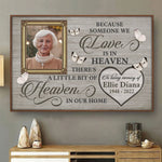 There’s A Little Bit Of Heaven In Our Home - Memorial Personalized Custom Horizontal Poster - Upload Image, Sympathy Gift For Family Members