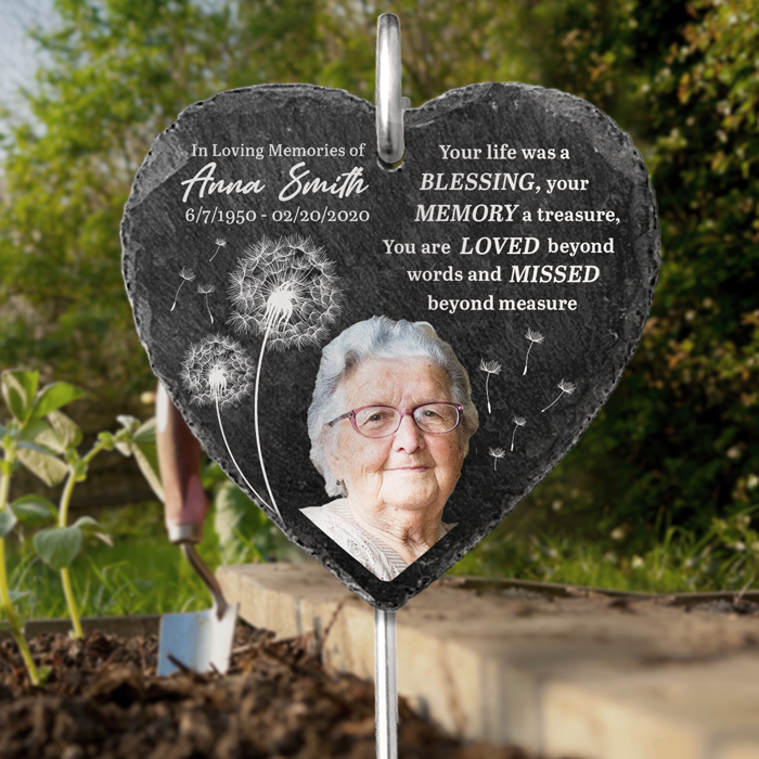 Memorial Personalized Memorial Garden Slate & Hook, Cemetery Decorations For Grave, Headstones For Graves For Humans, Memorial Gifts For Loss Of Mother, Memorial Stone