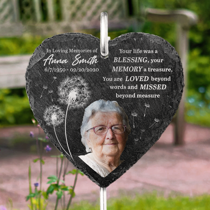 Memorial Personalized Memorial Garden Slate & Hook, Cemetery Decorations For Grave, Headstones For Graves For Humans, Memorial Gifts For Loss Of Mother, Memorial Stone