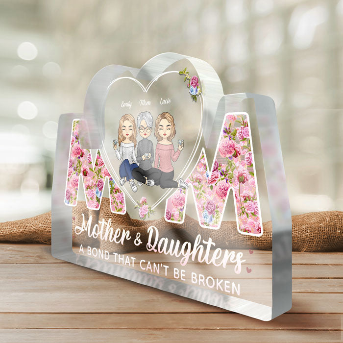 Everything We Are Is Because Of You Mom - Family Personalized Custom Shaped Acrylic Plaque - Mother's Day, Birthday Gift For Mom