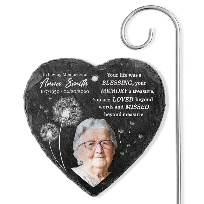 Memorial Personalized Memorial Garden Slate & Hook, Cemetery Decorations For Grave, Headstones For Graves For Humans, Memorial Gifts For Loss Of Mother, Memorial Stone