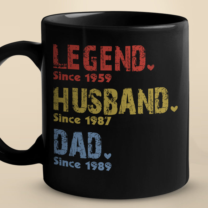 Like A Dad Just More Squatchy - Family Personalized Custom Black Mug - Birthday Gift For Dad