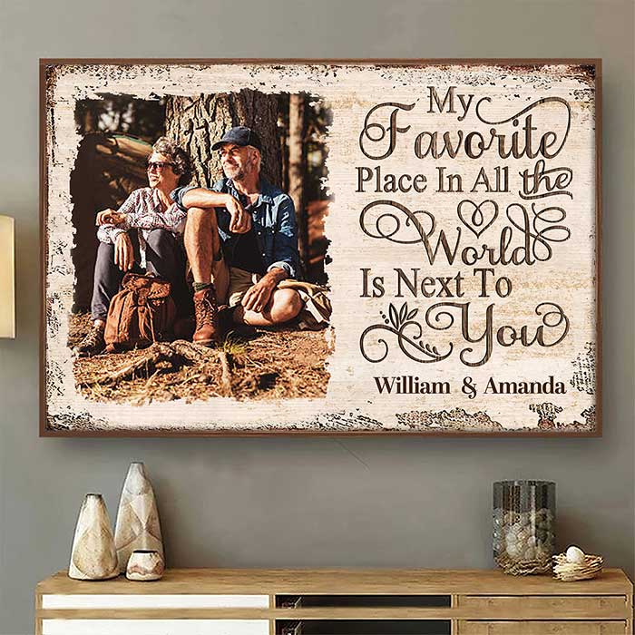Custom Photo My Favorite Love Story Is Ours - Couple Personalized Custom Horizontal Poster - Gift For Husband Wife, Anniversary