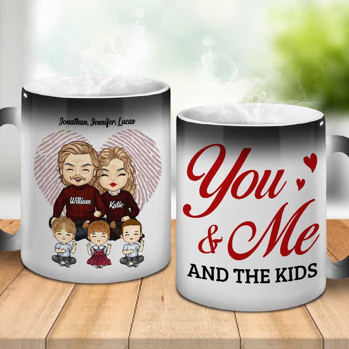 You Me & The Kids - Personalized Color Changing Mug - Gift For Couples, Husband Wife