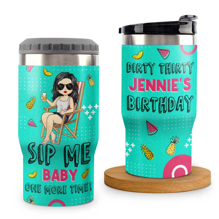 Sip Me Baby One More Time - Personalized Can Cooler - Gift For Bestie