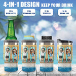 Husband Wife & The Dogs - Personalized Can Cooler - Gift For Couples, Husband Wife