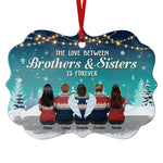 The Love Between Brothers & Sisters Is Forever - Personalized Custom Benelux Shaped Wood Christmas Ornament - Gift For Siblings, Christmas Gift