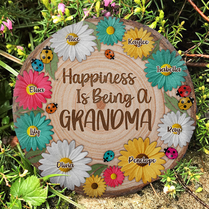 Happiness Is Being A Grandma - Personalized Garden Stone - Gift For Grandma, Grandparents