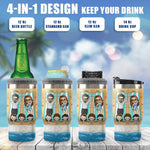 Life Is Better At The Beach - Personalized Can Cooler - Gift For Couples, Husband Wife