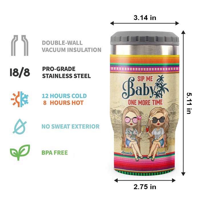 Sip Me Baby - Personalized Can Cooler - Gift For Bestie