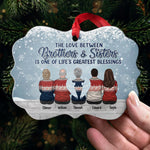 Grateful To Be Blessed With Such A Wonderful Family - Family Personalized Custom Benelux Shaped Wood, Acrylic Christmas Ornament - Christmas Gift For Brothers, Sisters