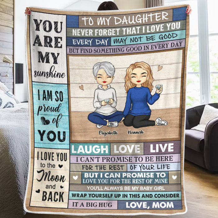 Never Forget That I Love You - Family Personalized Custom Blanket - Christmas Gift For Family Members