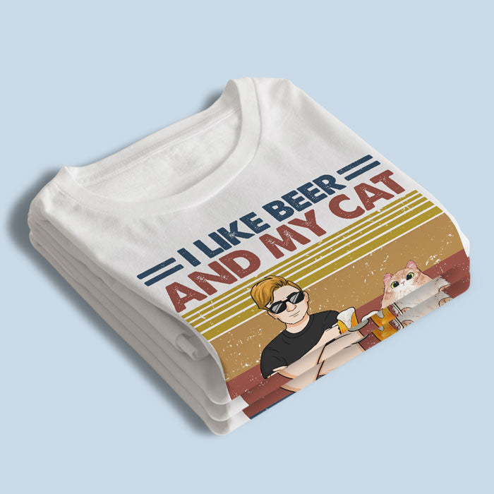 I Like Beer And My Cats - Cat Personalized Custom Unisex T-shirt, Hoodie, Sweatshirt - Gift For Pet Owners, Pet Lovers
