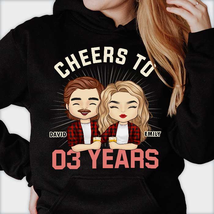 Cheers To Many Years - Anniversary Gifts, Gift For Couple, Personalized T-shirt, Hoodie