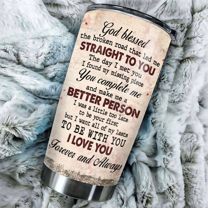 To My Wife, The Day I Met You I Found My Missing Piece - Gift For Couples, Personalized Tumbler
