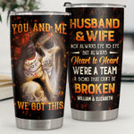 Not Always Eye To Eye But Always Heart To Heart - Personalized Tumbler - Gift For Couple, Husband Wife, Anniversary, Engagement, Wedding, Marriage Gift