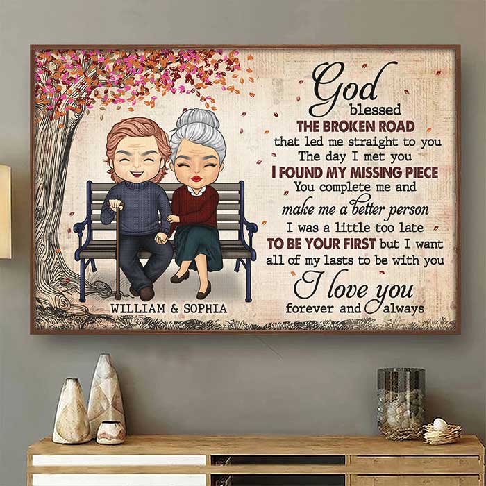 You Are My Missing Piece, I Love You - Gift For Couples, Personalized Horizontal Poster