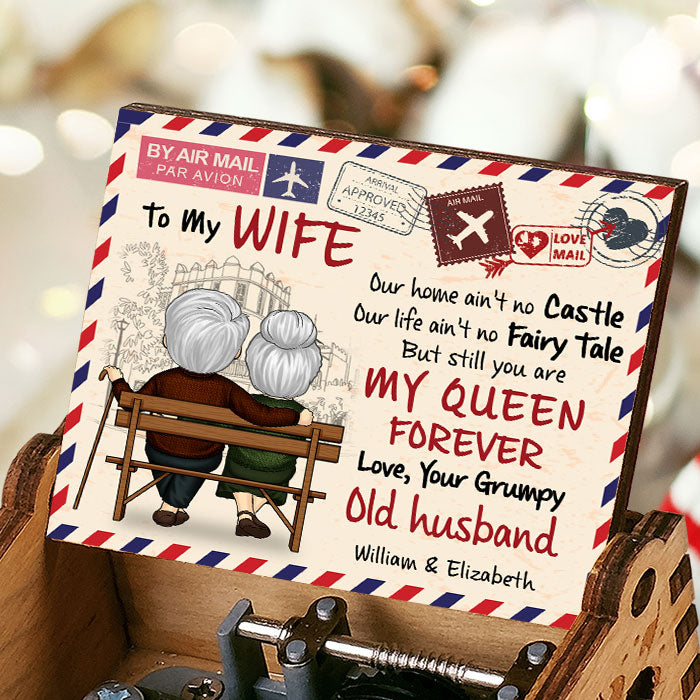 Our Home Ain't No Castle, But Still You're My Queen Forever - Gift For Couples, Personalized Music Box