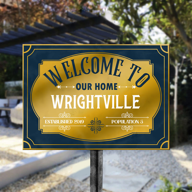 Welcome To Our Home - Personalized Family Metal Sign