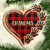 We Love You So Much - Personalized Custom Heart Shaped Wood Christmas Ornament - Gift For Grandma, Grandparents, Christmas Gift