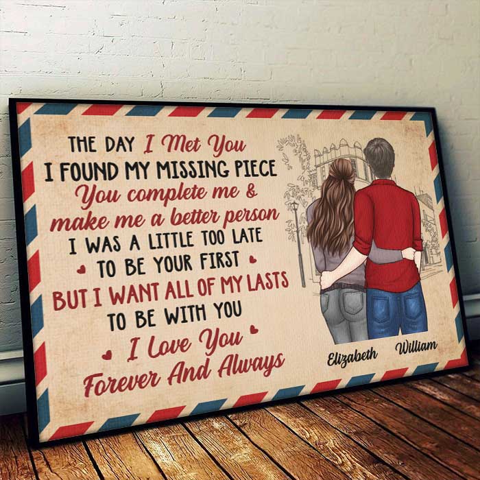 I Want All Of My Lasts To Be With You. I Love You, Forever & Always - Gift For Couples, Personalized Horizontal Poster