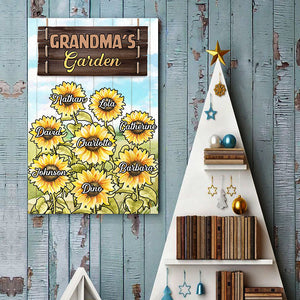 Grandma's Garden Sunflower - Personalized Vertical Poster.