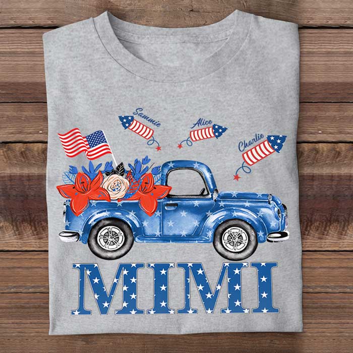 Nana Firecracker - Gift For 4th Of July - Personalized Unisex T-Shirt.