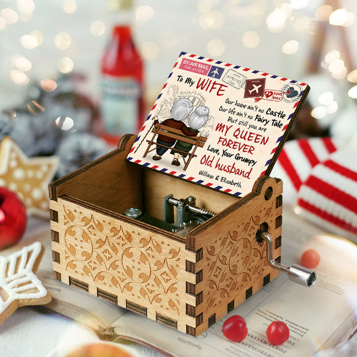 Our Home Ain't No Castle, But Still You're My Queen Forever - Gift For Couples, Personalized Music Box
