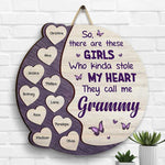 There Are These Girls Who Kinda Stole My Heart - Gift For Mom, Grandma - Personalized Shaped Wood Sign