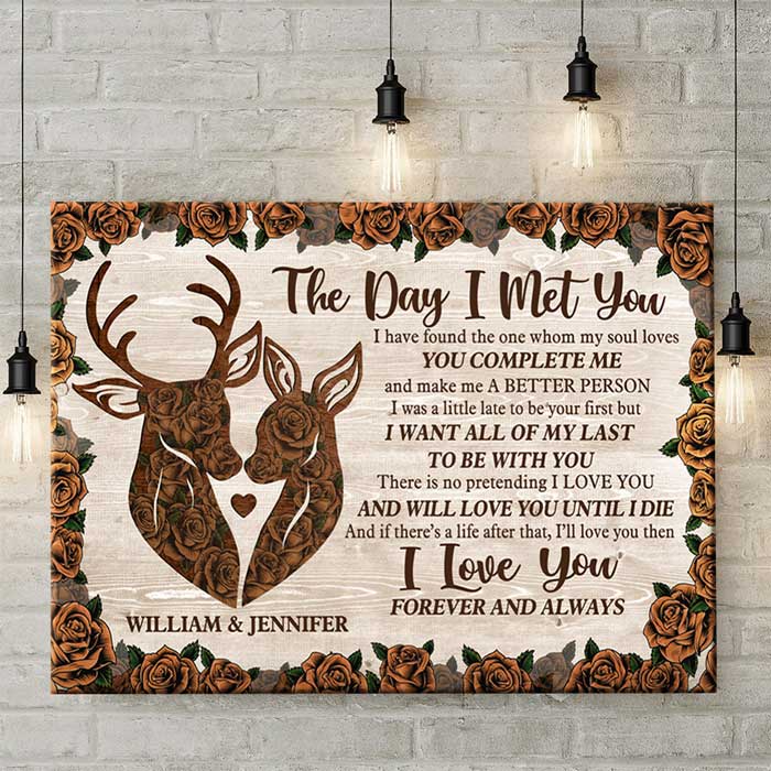 You Make Me A Better Person - Personalized Horizontal Canvas - Gift For Couples, Husband Wife