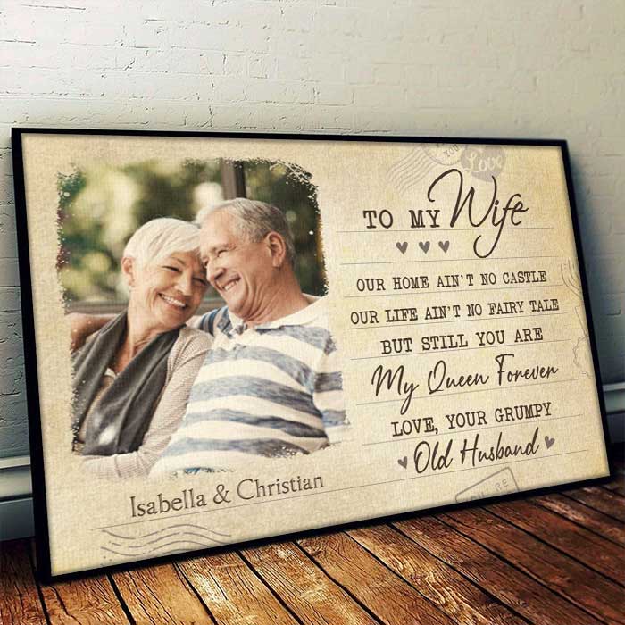 You're My Queen Forever - Upload Image, Gift For Couples - Personalized Horizontal Poster