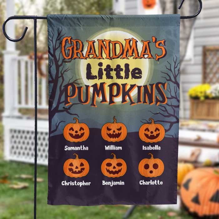 Halloween Night - Little Pumpkins - Personalized Flag