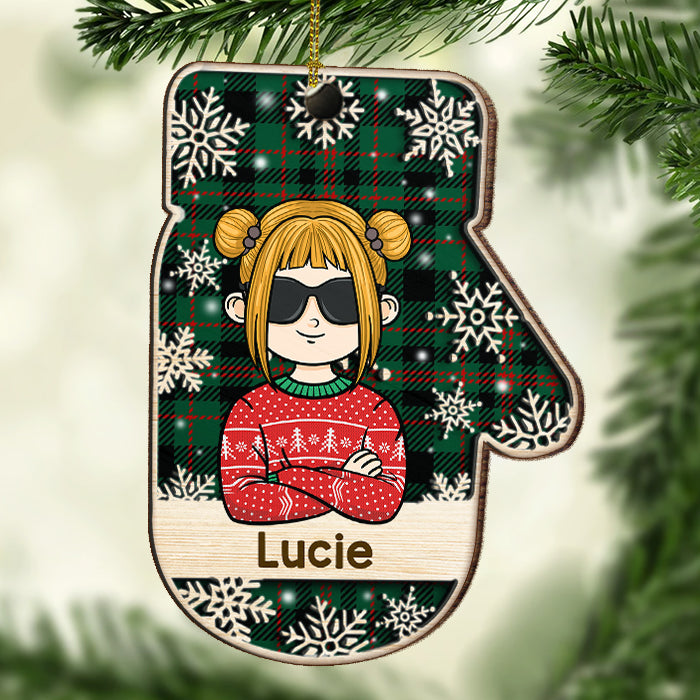 Merry Christmas To The Coolest Kid - Personalized Custom Glove Shaped Wood Christmas Ornament