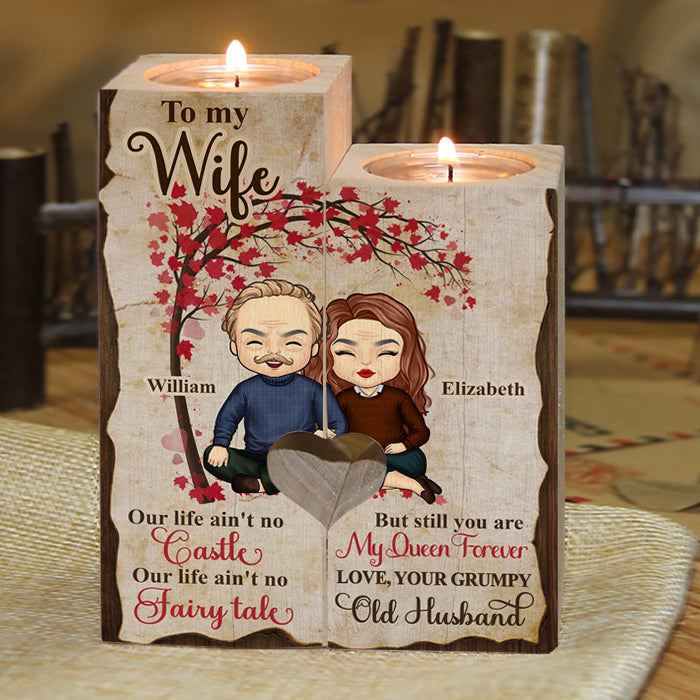 You're My Queen Forever - Gift For Couples, Personalized Candle Holder