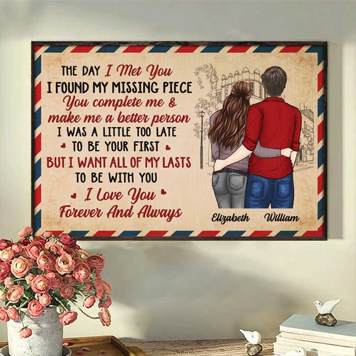 I Want All Of My Lasts To Be With You. I Love You, Forever & Always - Gift For Couples, Personalized Horizontal Poster