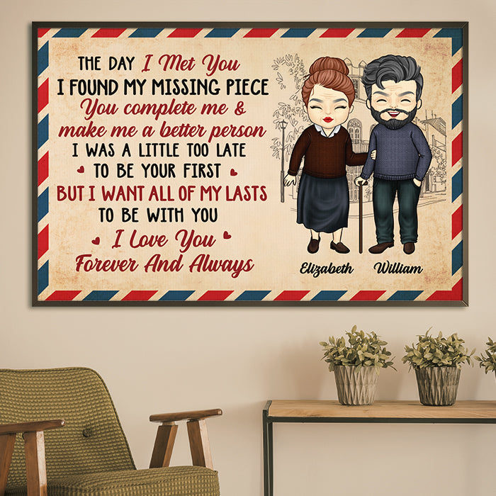 You Make Me A Better Person - Gift For Couples, Personalized Horizontal Poster