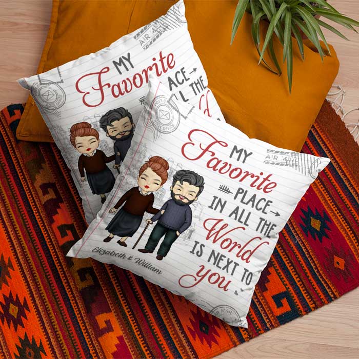 My Favorite Place Is Next To You - Gift For Couples, Personalized Pillow (Insert Included)