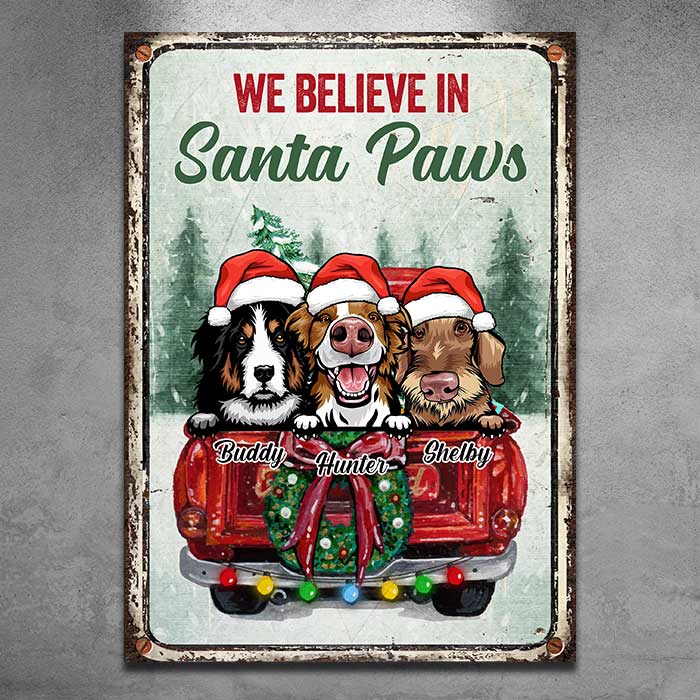 'Tis The Season To be Jolly - Happy Pawlidays - Personalized Metal Sign